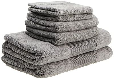 Modern Threads Nube d'Aria Set di Asciugamani in 100% Cotone Pettinato, Carbone, 6-Pezzi