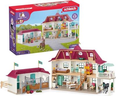 schleich 42551 HORSE CLUB - Grand Centre Équestre de Lakeside pour chevaux schleich, Coffret figurines avec 192 éléments inclus dont 2 chevaux, Écurie pour enfants de 5 ans et plus