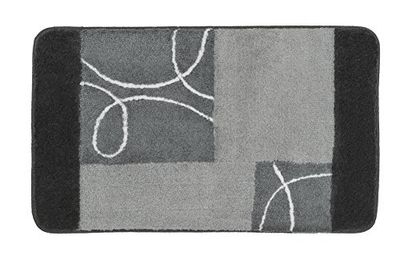 Meusch Curly Alfombrilla de baño, Acrílico, Gris, 60 x 100 cm