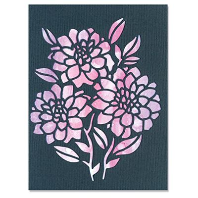 Sizzix Thinlits Die Set 2PK Negative Florals by Lisa Jones, Grey, One Size