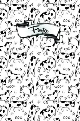 Finja: Personalisiertes Finja Hunde-Notizbuch | Notizbuch-Geschenk für Hundeliebhaber | Finja Notizbuch | 6x9 Zoll