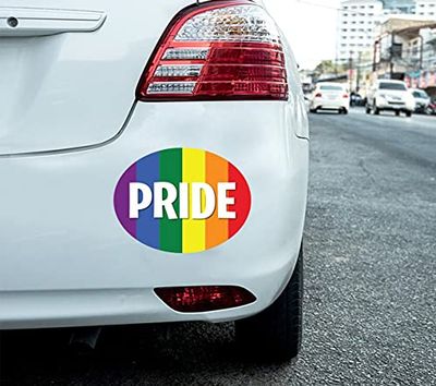 2 x Pride Auto Stickers Regenboog Vlag Ovaal Zelfklevend Vinyl Auto, Van, Vrachtwagen