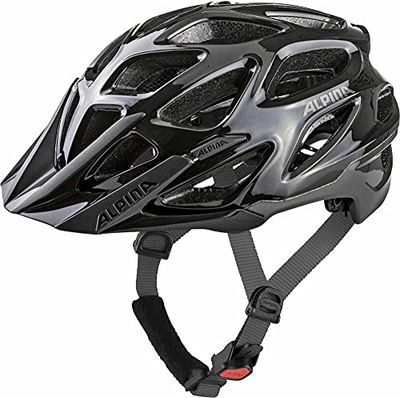 ALPINA MYTHOS 3.0 - Lichte, optimaal geventileerde en aanpasbare fietshelm met antibacteriële kussens voor volwassenen, zwart-antraciet, 57-62 cm