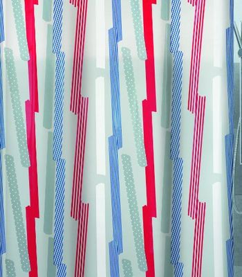 Spirella 10.16135 - Tenda per Doccia in PEVA, 180 x 200 cm, Colore: Rosso/Blu