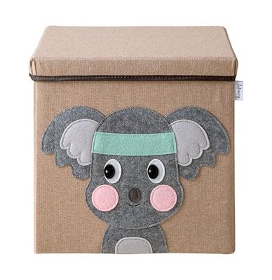 LIFENEY Boîte de rangement avec couvercle et koala I Boîte à jouets avec motif animal Convient aux étagères cubes I Boîte de rangement pour chambre d'enfant I Panier de rangement pour enfants