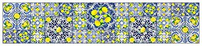 Doge Milano Chemin de cuisine, 100% Made in Italy, Tapis résistant aux taches avec impression numérique, Tapis antidérapant et lavable, Modèle Maiolica - Berniece, cm 240x52