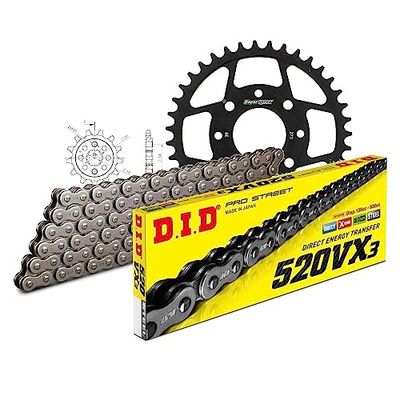 Kettingset DID staal 520VX3 / 112 eindeloos voor Honda CA Rebel 125 cc bouwjaar 1996-2001