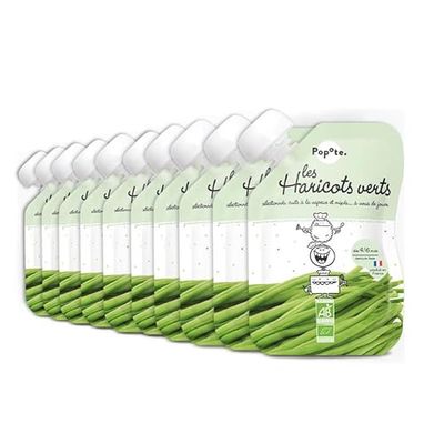 POPOTE - Purée d'Haricot Vert BIO texture lisse dès 4/6 mois - Pack de 10 gourdes x 120g