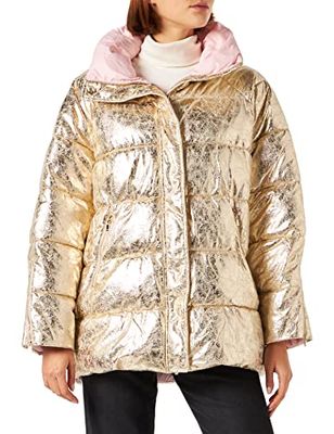 Pinko Dam BRUNELLA 1 Bomber Vintage FOIL Down Alternative Coat, H55_ORO TENUE, M