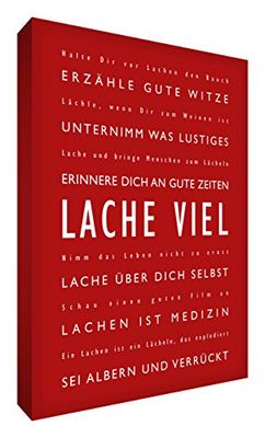 Little Helper LM128-09G Feel Good Art Tableau sur toile de lin avec citations en langue allemande Typographie moderne Rouge 30 x 20 cm