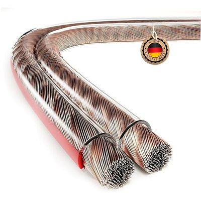 ETEC, câble haut-parleur 20 mètres, câble haut-parleur CCA, section de câble 2x1,50mm², transparent