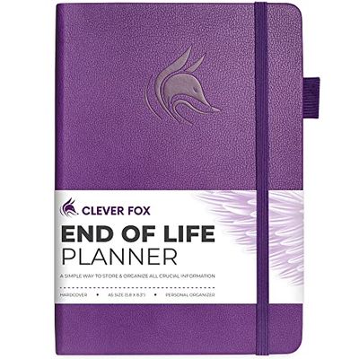 Clever Fox Agenda di fine vita - Organizzatore di accordi finali per beneficiari, preparazione del testamento, ultimi desideri e pianificazione del funerale - A5 (5.8'' x 8.3'') - 2021