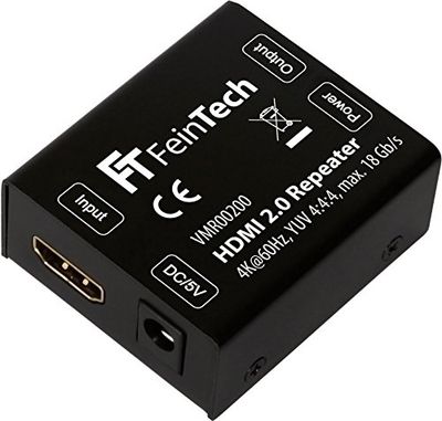 FeinTech VMR00200 HDMI 2.0 repeater repetidor de sinal 4K 60Hz HDR 50 m de alcance HDCP 2.2 preto