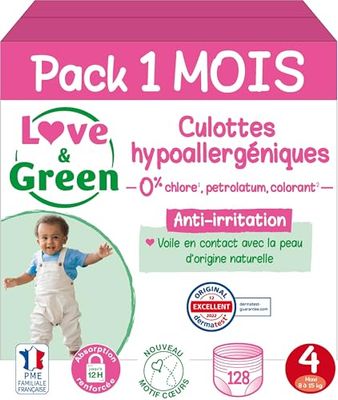 Love & Green Hipoalergiczne i ekologiczne majtki T4 x 32