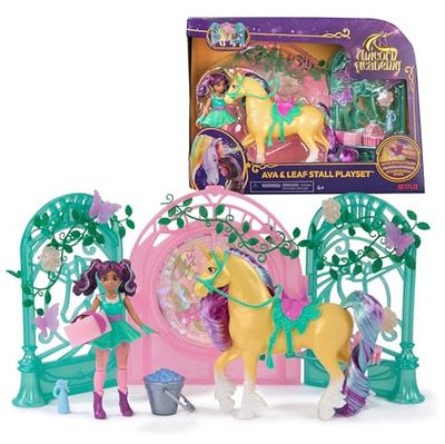 Unicorn Academy - L'Ecole des Licornes - Écurie, Ava Et Leaf Qui Change de Couleur - Licorne Et Figurine À Collectionner - Jouets Inspirés De La Série L'Ecole des Licornes - Jouet Enfant 4 Ans et +