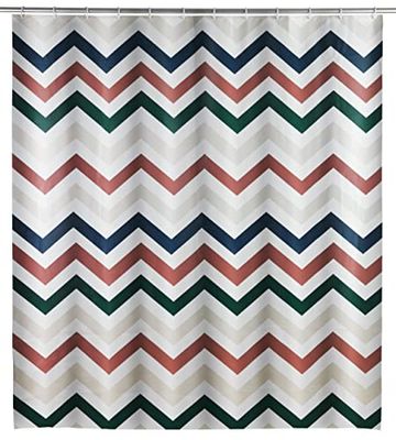 Wenko Tenda da doccia Agropoli, tenda in plastica (PEVA) ecologica e riciclabile, per doccia e vasca, impermeabile, 180 x 200 cm, con 12 anelli per tenda da doccia bianchi, disponibile in vari colori