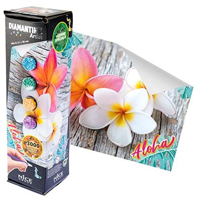 DIAMANTINY Artist - Small 21 x 30 - activiteit Crystal Art, Diamond Painting Kit, bloemen flower Aloha
