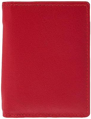 Alassio Monza 43064 Leather Notepad Case Red 10 x 7.5 x 1 cm Leather Pencil Case with A8 Notepad 3 Compartments and Mini Ballpoint Pen Metal