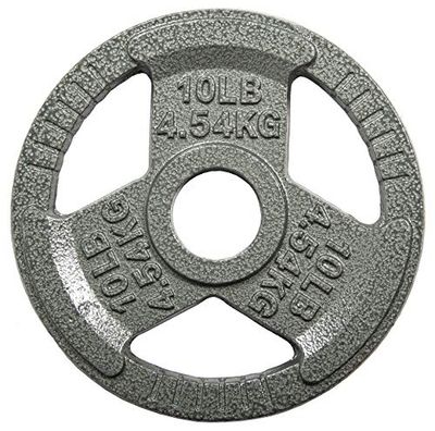 Sporzon! Piastra olimpionica in ghisa da 5,1 cm, per allenamento di forza, sollevamento pesi e crossfit, singolo, grigio, 4,5 kg