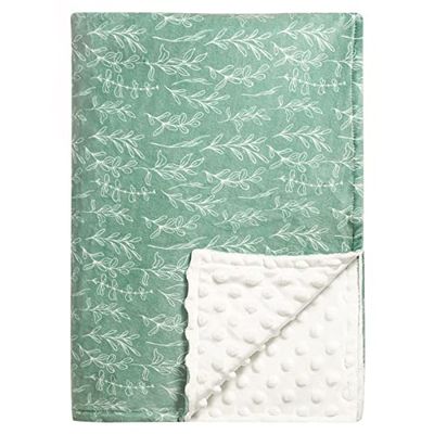 HNHUAMING Green Sage - Mantas de bebé para niños y niñas, con Respaldo de Puntos, Doble Capa, Manta receptora de Cuna, para guardería/Cochecito/Cama de niño pequeño/Asiento de Coche, 30 x 40 Pulgadas