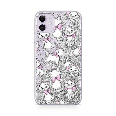 ERT GROUP mobiltelefonfodral för Apple Iphone 11 originalt och officiellt licensierat Disney mönster Marie 003 Vit optimalt anpassad till formen på mobiltelefonen, med glitter overflow-effekt