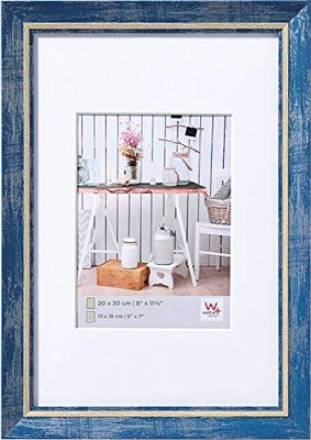 walther design tavelram blå 40 x 60 cm med passepartout, chalet design ram EL460L