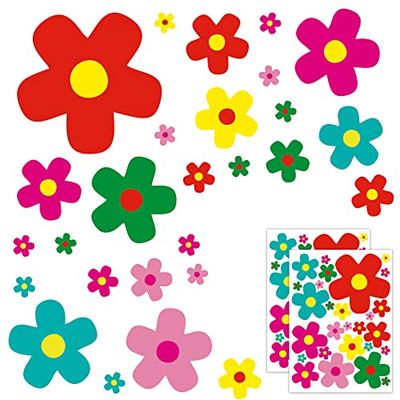 GamesMonkey® - Adesivi Auto Fiori Margherite Prilblumen Tuning - 27/54 / 108 Pezzi - Carrozzeria Divertenti Moto Bicicletta Stickers Vetri Casco (Medium, 54 Pezzi, Col 006)