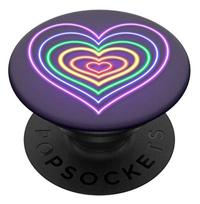 PopSockets PopGrip - Supporto e Impugnatura per Telefoni Cellulari e Tablet con Un Top Intercambiabile - Neon Love