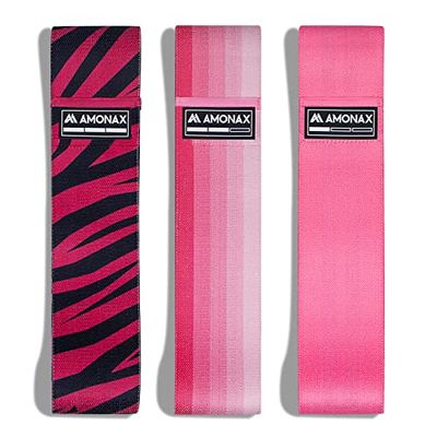 Amonax Stoffen weerstandsbanden voor dames, duurzame elastische banden voor gewichtsverlies training, fitnessaccessoires voor benen en billen (Roze)