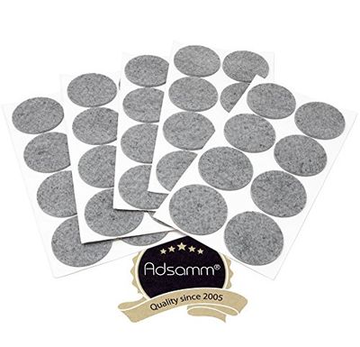 Adsamm® / 40 x feltrini autoadesivi/Grigio/ø 60 mm/Rotondo/piedini per mobili in feltro da 3.5 mm di spessore/pad protettivi per arredi