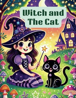 Witch and The Cat: Fairytale and Coloring book