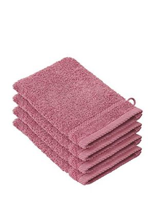 De Witte Lietaer 194687 Stephanie Lot de 4 Gants de Toilette Coton Rose 540 g/m² 15 x 22 x 1 cm