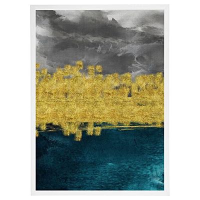 Arterby's® - Premium Poster Quadro Cornice Tela Canvas Dipinto Mood - Illustrazione Dipinto Artistico Astratto - Made in Italy - HD Tela con Cornice Semplice Bianca 21x30 cm A0022 D0010