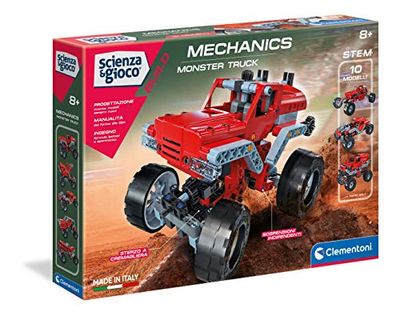 Clementoni - Werkplaats van de monstertrucks Wetenschap Museum Game van Constructions, meerkleurig, 19087