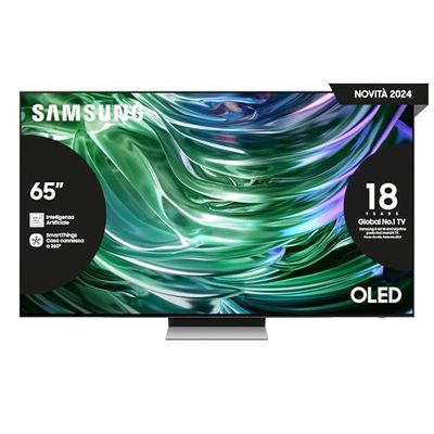 Samsung TV QE65S94DAEXZT OLED 4K, Smart TV 65" Processore NQ4 AI GEN2, Infinity One, DVBT-2, Q-Symphony & Dolby Atmos, compatibile con Bixby, Alexa e Google Assistant, Carbon Silver 2024
