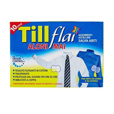 Till Flai Conjunto de 12 x 10 absorventes axilares higiene íntima feminina, multicolorido, único