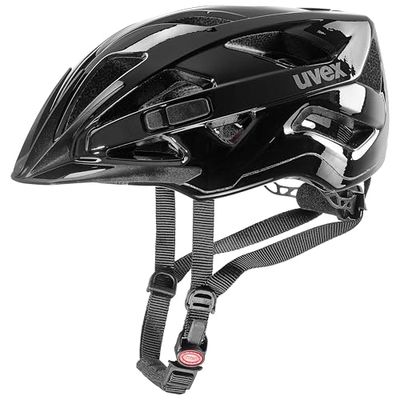 uvex active - veilige allround-helm voor dames en heren - individueel passysteem - uitbreidbaar met led-licht - black shiny - 52-57 cm
