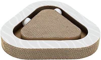 Trixie Cartoncino graffiante con Palline, Erba gatta 36 x 5 x 36/36 cm, Marrone, 0,4 kg