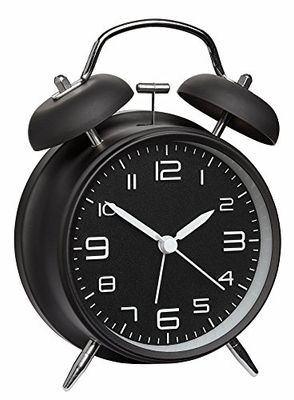 ElektroniSJFS Glockenwecker Despertador, metal, preto mate, 11,7 x 5,6 x 15,9 cm