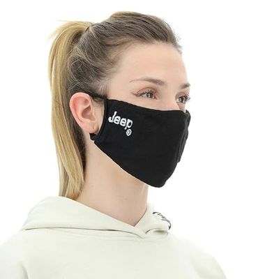 JEEP Social Mask 2 stuks gezicht, zwart/wit, effen (2 stuks) uniseks, Zwart/Wit, Eén maat