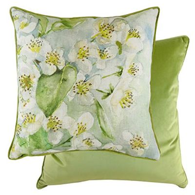 Evans Lichfield Blomster Päronfjäder fylld kudde, grön, 43 x 43 cm