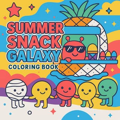 Summer Snack Galaxy: Kawaii Food-Inspired Space Adventures for Kids: A Cute & Cosmic Coloring Book Featuring Space Treats and Galactic Goodies – Perfect for Ages 4–8
