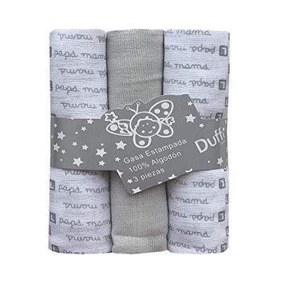 Baby Comfort - tryckt chiffong 100% bomull (3 stycken) 80 x 80 cm