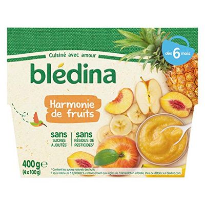 Blédina 4 Coupelles Harmonie de Fruits Dès 6 mois, 4 x 100g