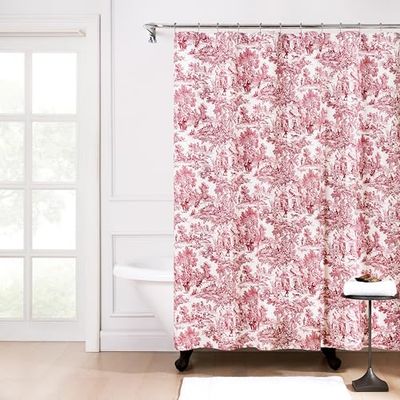 Victoria Park Toile - Tenda da doccia per bagno, colore: rosso