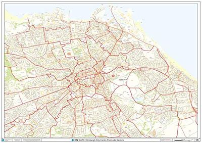 Edinburgh City Centre Postcode Sectors Wall Map (C6) - Paper