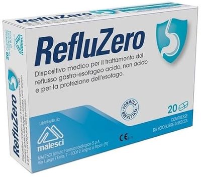 Malesci Refluzero behandeling tegen brandend en reflux, 20 tabletten