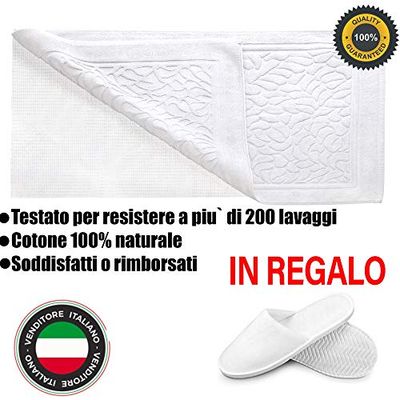 DIDO LUXURY Tappeto bagno antiscivolo super assorbente, unico con tecnologia 2 in 1, tappetino bagno totalmente in cotone, tappeto bagno in 3 colori, tappeti bagno 50 * 90