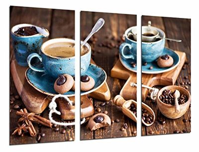 Quadro fotográfico caneca de café com bolachas, café, café tamanho total: 97 x 62 cm XXL
