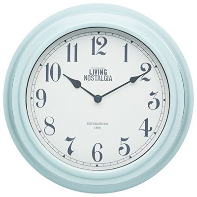 Living Nostalgia Analog Väggklocka, Vintage Blå, 25,5 cm, LNCLOCKBLU